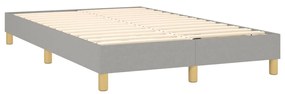 vidaXL Κρεβάτι Boxspring με Στρώμα Ανοιχτό Γκρι 120x200 εκ. Υφασμάτινο