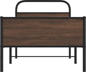 vidaXL Πλαίσιο Κρεβατιού Χωρ. Στρώμα Καφέ Δρυς 90x190 εκ Επεξ. Ξύλο