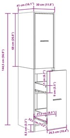 ΣΥΡΤΑΡΙΕΡΑ ΓΕΝΙΚΗΣ ΧΡΗΣΗΣ ΛΕΥΚΗ 30 X 41 X 144,5 ΕΚ. ΕΠΕΞ. ΞΥΛΟ 855169