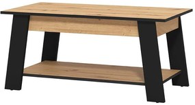 Τραπεζάκι Σαλονιού Piave Artisan Oak - Μαύρο Μάτ 101x55x47 εκ. 101x55x47 εκ.