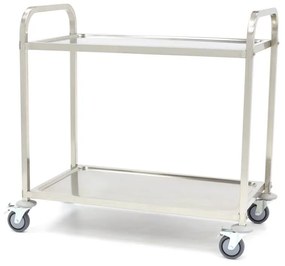 Stainless Steel Serving Trolley - 2 Shelves
