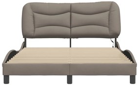 vidaXL Σκελετός Κρεβατιού με LED Χωρίς Στρώμα Taupe 120x200 εκ.
