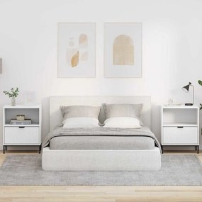 vidaXL Κομοδίνο 2 pcs Λευκό 49 x 36 x 61 εκ Επεξεργασμένο ξύλο