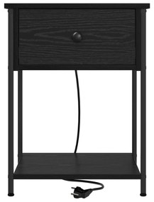 vidaXL Κομοδίνο Μαύρη δρυς 42 x 41 x 56 εκ. Επεξεργασμένο ξύλο