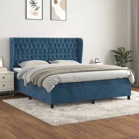 ΚΡΕΒΑΤΙ BOXSPRING ΜΕ ΣΤΡΩΜΑ ΣΚΟΥΡΟ ΜΠΛΕ 160X200 ΕΚ. ΒΕΛΟΥΔΙΝΟ 3129403