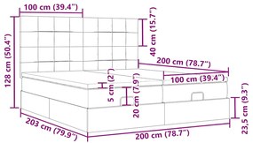 Οθωμανικό κρεβάτι με στρώματα μπλε 200x200cm ύφασμα - Μπλε