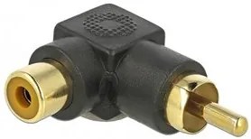 DELOCK Adapter RCA male σε RCA female 66168, γωνιακός, μαύρος