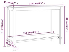 ΤΡΑΠΕΖΙ ΚΟΝΣΟΛΑ 110 X 40 X 80 ΕΚ. ΑΠΟ ΜΑΣΙΦ ΞΥΛΟ ΠΕΥΚΟΥ 822282