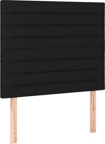 vidaXL Κρεβάτι Boxspring με Στρώμα &amp; LED Μαύρο 80x200 εκ. Υφασμάτινο