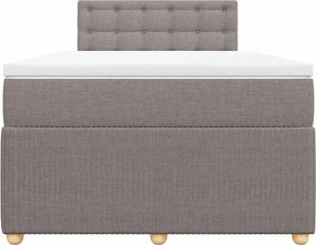 vidaXL Κρεβάτι Boxspring με Στρώμα Taupe 120x190 εκ. Υφασμάτινο