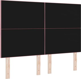 vidaXL LED κεφαλάρι Ροζ 160 cm Τεχνητό Δέρμα