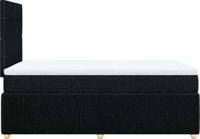 vidaXL Κρεβάτι Boxspring με Στρώμα Μαύρο 120x190 εκ. Υφασμάτινο