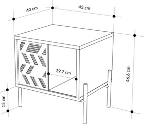 Κομοδίνο Hitit CROGIMO 45x40x46.6