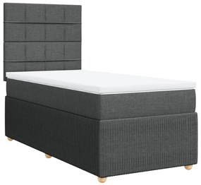 ΚΡΕΒΑΤΙ BOXSPRING ΜΕ ΣΤΡΩΜΑ ΣΚΟΥΡΟ ΓΚΡΙ 90X190 ΕΚ. ΥΦΑΣΜΑΤΙΝΟ 3294212