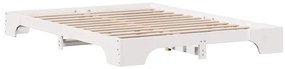 vidaXL Σκελετός Κρεβατιού Λευκό 207 x 167 x 17 εκ. Μασίφ ξύλο πεύκου