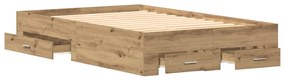 vidaXL Κρεβάτι με Συρτάρια με συρτάρι artisan δρυς 120 x 190 cm