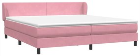 vidaXL Box Spring κρεβάτι με στρώματα ροζ 200x210 cm Βελούδινο