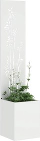 vidaXL Οθόνη Ιδιωτικότητας Κήπου Floral Λευκό 32 x 150 εκ