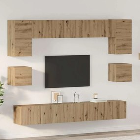 vidaXL Σετ επίπλου τηλεόρασης 8 pcs artisan δρυς 100 x 30 x 30 cm