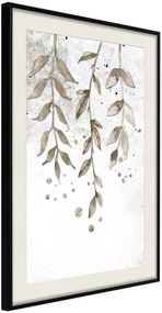 Αφίσα - Curtain of Leaves - 20x30 - Μαύρο - Με πασπαρτού