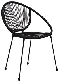Καρέκλες Κήπου 2 τεμ. Μαύρες από Ρατάν PVC - Μαύρο