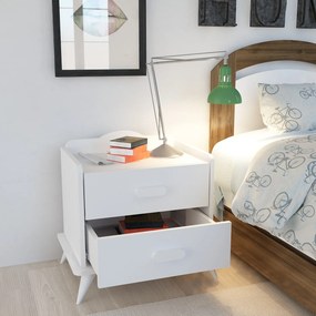 Κομοδίνο Λευκό BAFLUN 60x42.1x58.6