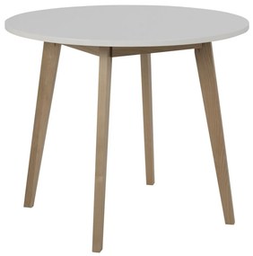 Τραπέζι Oakland 181, Άσπρο, Ελαφριά δρυς, 76cm, Ινοσανίδες μέσης πυκνότητας, Ξύλο