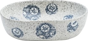 vidaXL Νιπτήρας Οβάλ Γκρι και Μπλε 47x33x13 εκ. Κεραμικός