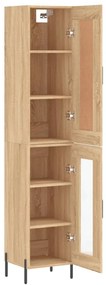 vidaXL Μπουφές Sonoma δρυς 34,5 x 34 x 180 εκ. από Επεξεργασμένο Ξύλο