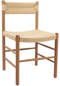 Καρέκλα Cabo 03-1124 47x49x80cm Natural Wood, Rope