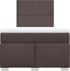 vidaXL Κρεβάτι Boxspring με Στρώμα Σκούρο Καφέ 120x190 εκ Υφασμάτινο
