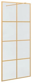 vidaXL Τοίχος Ντους Walk-in Χρυσό 90 x 195 cm σκληρυμένο γυαλί