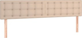 vidaXL Κρεβάτι Boxspring Στρώμα&amp;LED Καπουτσίνο 160x200 εκ. Συνθ. Δέρμα