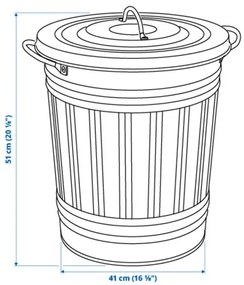 KNODD Καλάθι σκουπιδιών με καπάκι 600.456.56