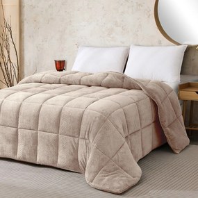 Κουβερτοπάπλωμα Shelby Beige Melinen Μονό 160x220cm 100% Hollowfiber