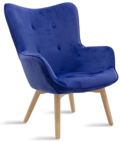 Πολυθρόνα Kido pakoworld βελούδο χρώμα μπλε Model: 046-000007