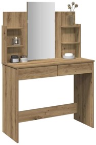 vidaXL Κομοδίνο με καθρέφτη Artisan Oak 96x39x142 cm