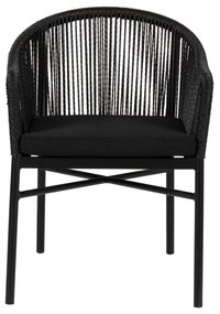 Πολυθρόνα Κήπου KAGERA Μαύρο Αλουμίνιο/Rattan 57x58x77cm - 14840003 - 14840003