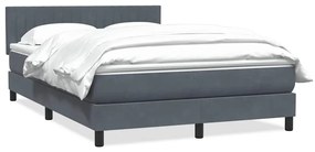 Κρεβάτι Boxspring με Στρώμα Σκούρο Γκρι 140x210 εκ. Βελούδινο