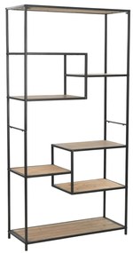 vidaXL Βιβλιοθήκη 90,5 x 35 x 180 εκ. από Μασίφ Ξύλο Ελάτης / Ατσάλι