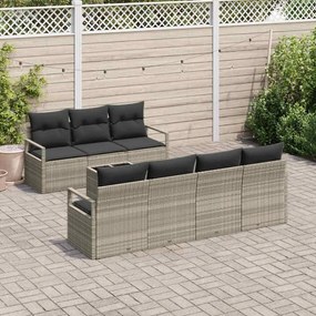 vidaXL Σετ Καναπέ Κήπου 8 pcs Ανοιχτό γκρι 55 x 55 x 37 εκ