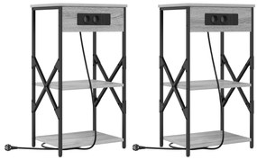 vidaXL Κουτιά Κρεβατοκάμαρας 2 pcs Γκρι sonoma 41 x 31 x 76 εκ.