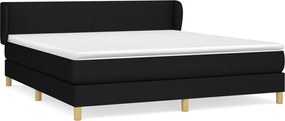 vidaXL Κρεβάτι Boxspring με Στρώμα Μαύρο 160x200 εκ. Υφασμάτινο
