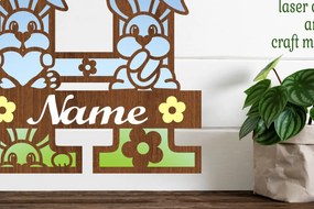 Intra απο ξύλο plywood 3mm-4mm πάχος Κουνελάκι κεφαλαίο μονόγραμμα Γράμμα H Δίασταση 30x20 cm INTRAFABR-72791928