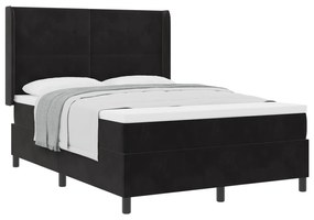 vidaXL Κρεβάτι με Στρώμα Μαύρο 160x200 εκ. Βελούδινο