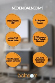 Stewehome Μπάνιο ντουλάπι με νιπτήρα από mdf με καθρέφτη και ψηλό ντουλάπι Λευκό 70x70x70 cm