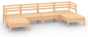 vidaXL Σαλόνι Κήπου Σετ 6 Τεμαχίων από Μασίφ Ξύλο Πεύκου