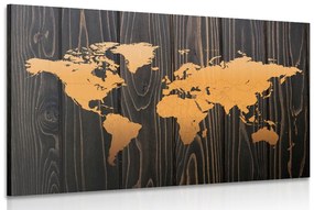Εικόνα πορτοκαλί χάρτη σε ξύλο