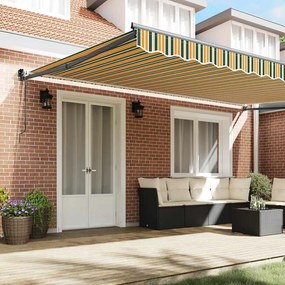 vidaXL Σκηνίτσα Αναδιπλούμενη Striped Πράσινο, Κίτρινο 500 x 300 εκ