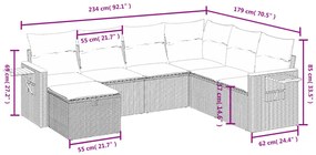 vidaXL Σαλόνι Κήπου Σετ 7 τεμ. Μπεζ Συνθετικό Ρατάν με Μαξιλάρια